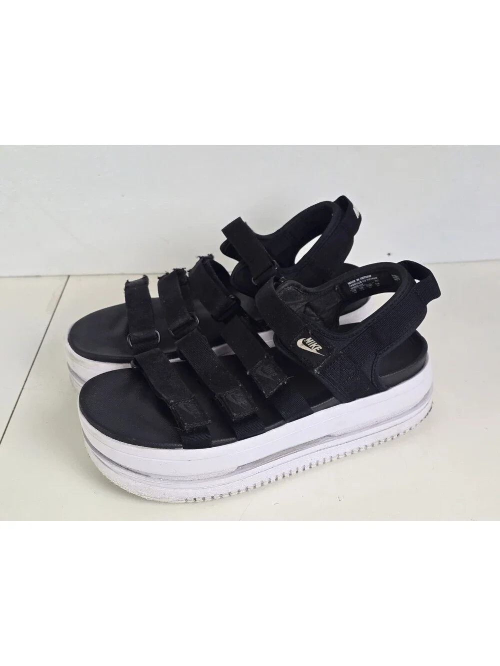 Nike Icon Classic Sandals Platform Slides Shoes DH0224-001 Black Womens 10